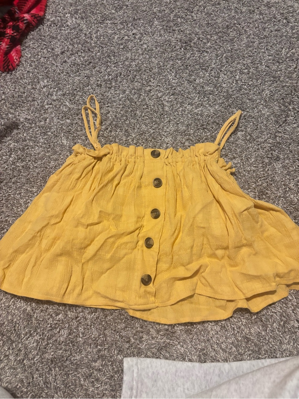 American Eagle Outfitters Mustard Yellow Smocked Crop Top